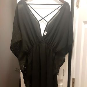 Black sheer/lace swimsuit cover up!